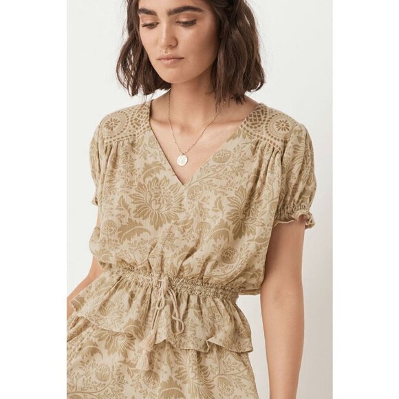 💕SPELL & THE GYPSY💕 Lioness Cap Sleeve Blouse Smoke M Medium NWT - Picture 2 of 14